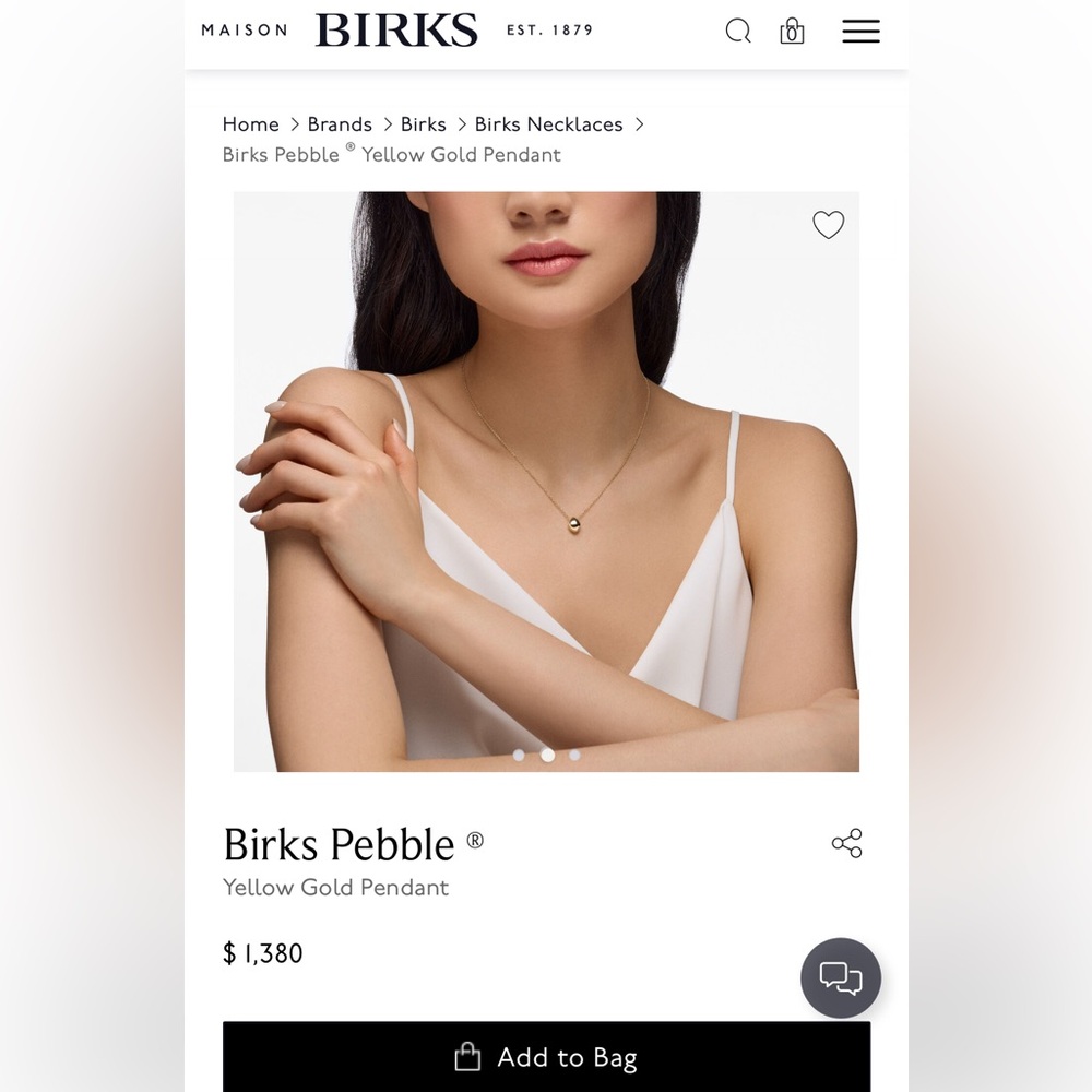 Maison Birks - Elegant Gold Necklace with pendent (new) - Picture 11 of 11